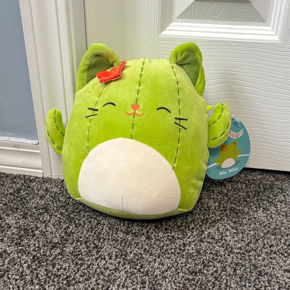 Ms Miss squishmallow 8 inch Green Cat Plush Toy
